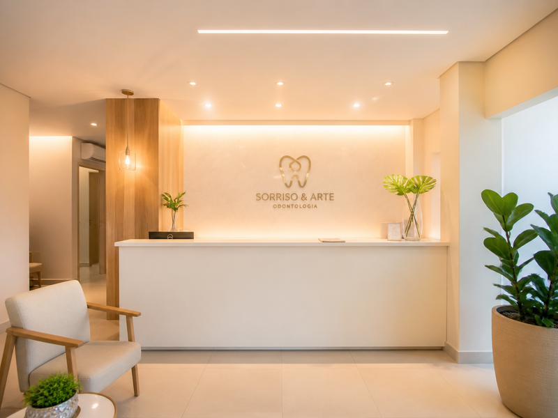 Recepção de clínica odontológica moderna